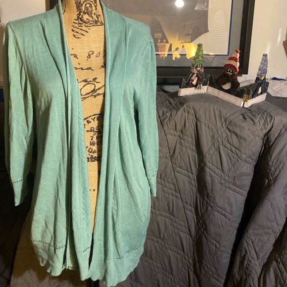 LOFT (Ann Taylor) Teal (green) Open Cardigan - Picture 1 of 5